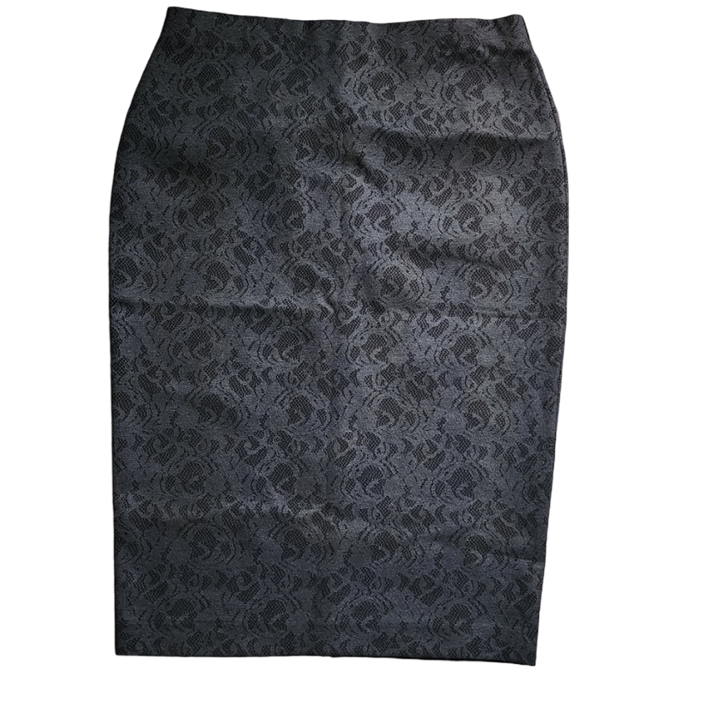 Alfani  NWT Womens Foil Lace Pencil Skirt Gemstone Grey 7N302‎ Size 6 Business